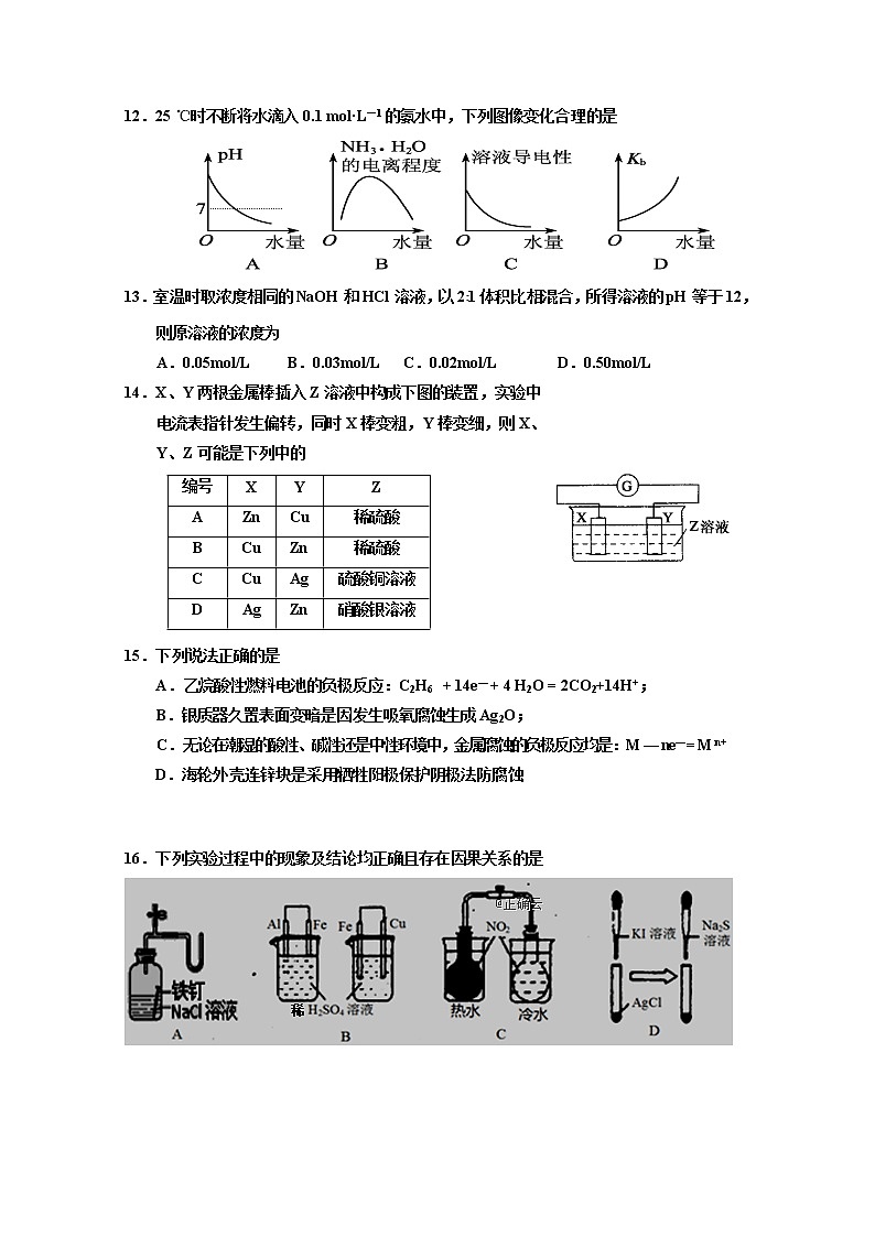 2018-2019学年宁夏回族自治区银川一中高二下学期期中考试化学试题 Word版第3页