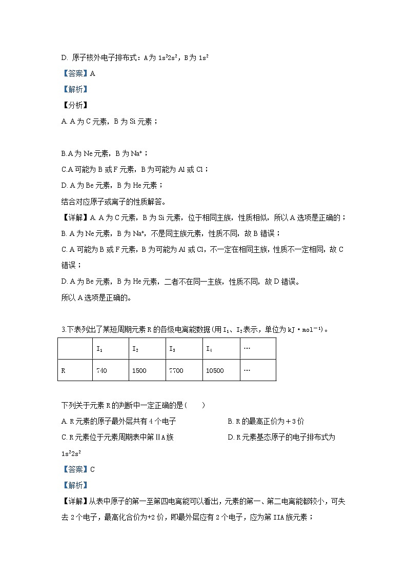 2018-2019学年山东省济南外国语学校三箭分校高二下学期期中考试化学试题 解析版02