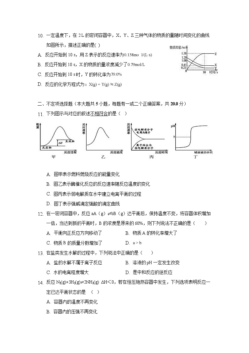 2018-2019学年江苏省苏州市第五中学高二下学期期中考试化学试题 Word版03