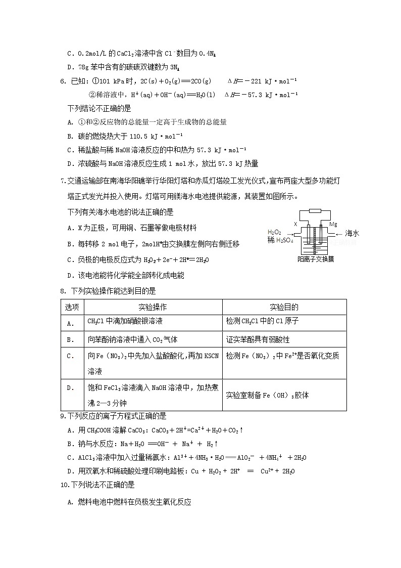 2017-2018学年云南省玉溪市民族中学高二下学期期中考试化学试题（Word版）02