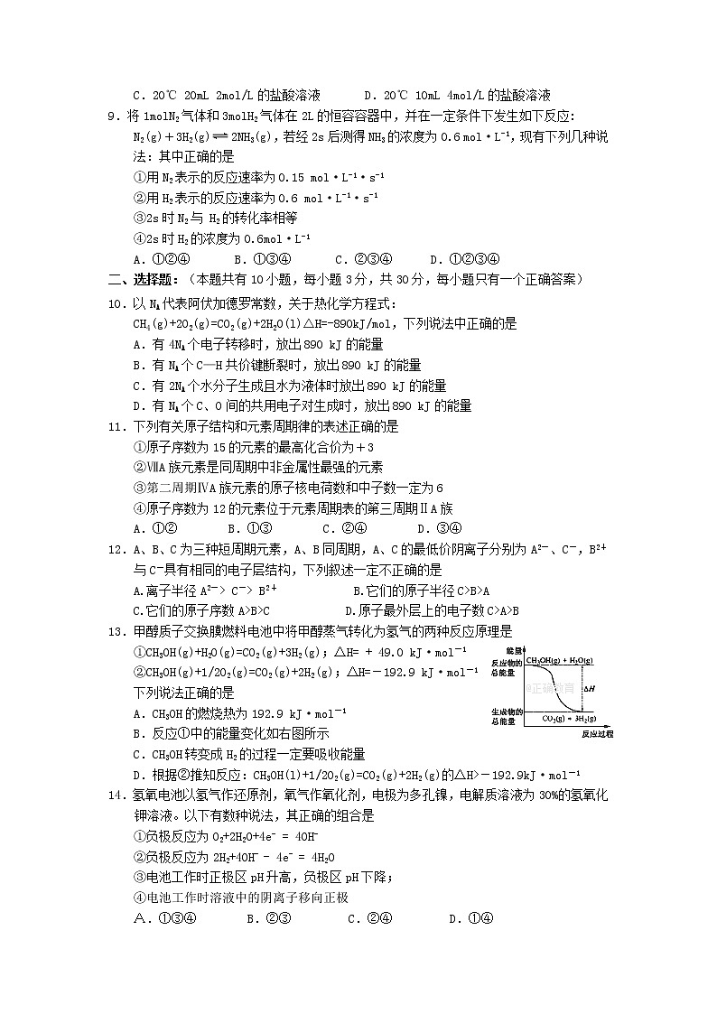 2017-2018学年辽宁省凌源二中高一下学期期中考试化学试卷第2页