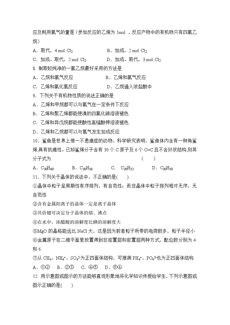 2017-2018学年内蒙古包头市第四中学高二下学期期中考试化学试题 Word版02