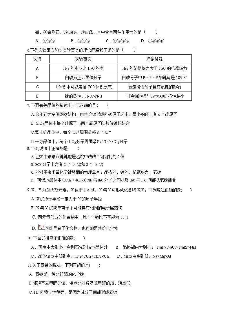 2017-2018学年福建省莆田市莆田第六中学高二下学期期中考试化学试题(A)（word版）第2页