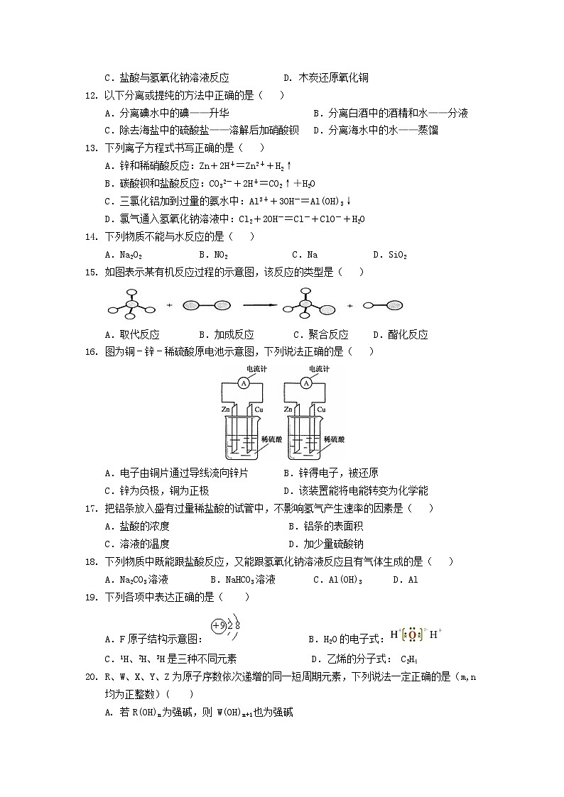 2017-2018学年湖南省衡阳市第八中学高二下学期期中考试 化学 Word版02