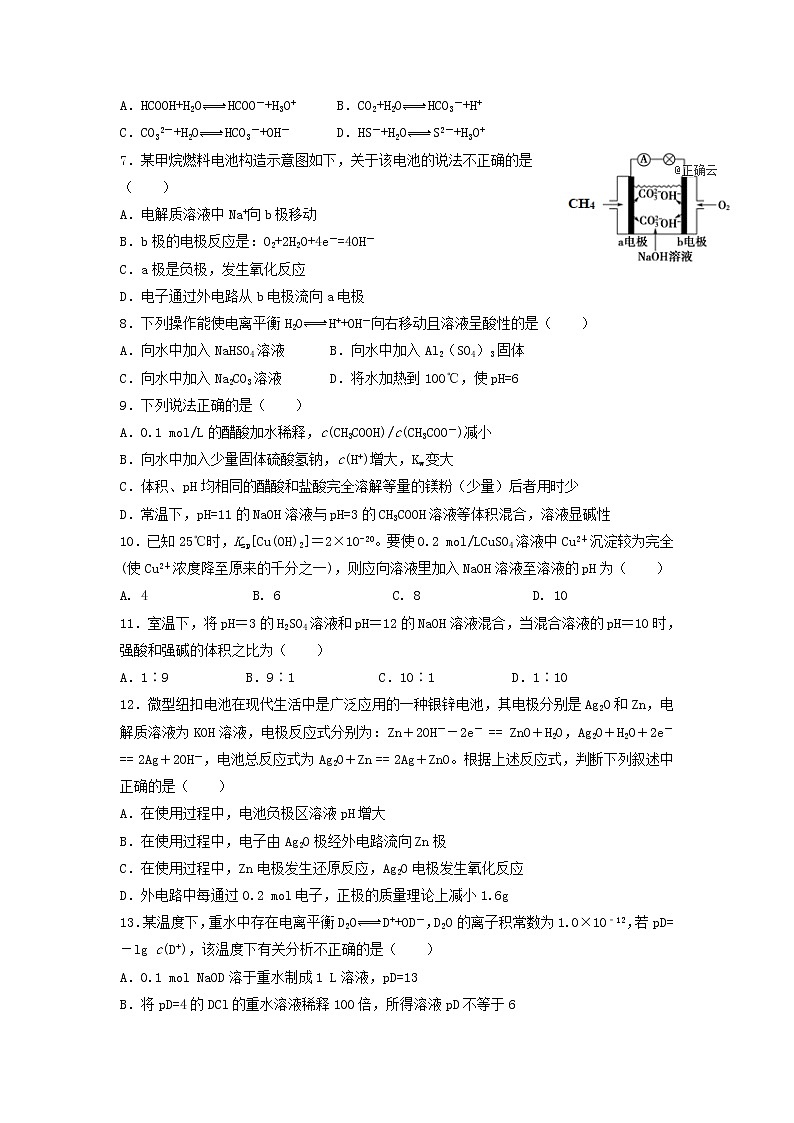 2019-2020学年辽宁省六校协作体高二上学期期中考试--化学02