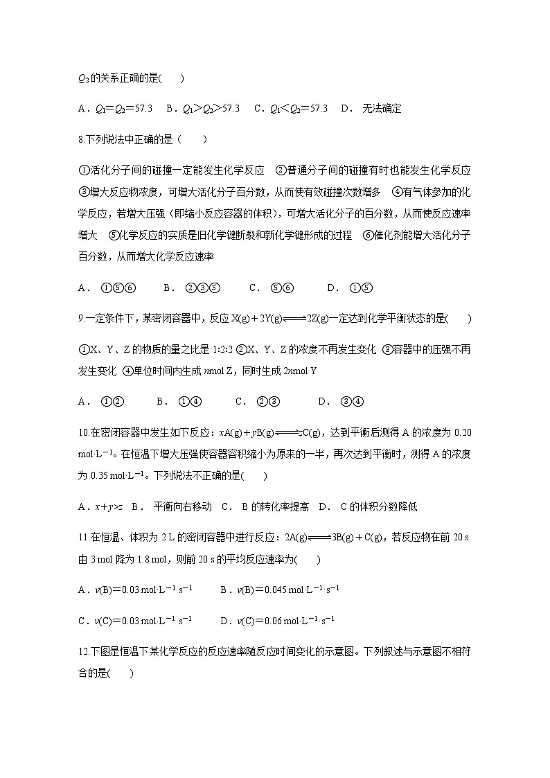 2019-2020学年内蒙古翁牛特旗乌丹第二中学高二上学期期中考试化学试题 Word版03