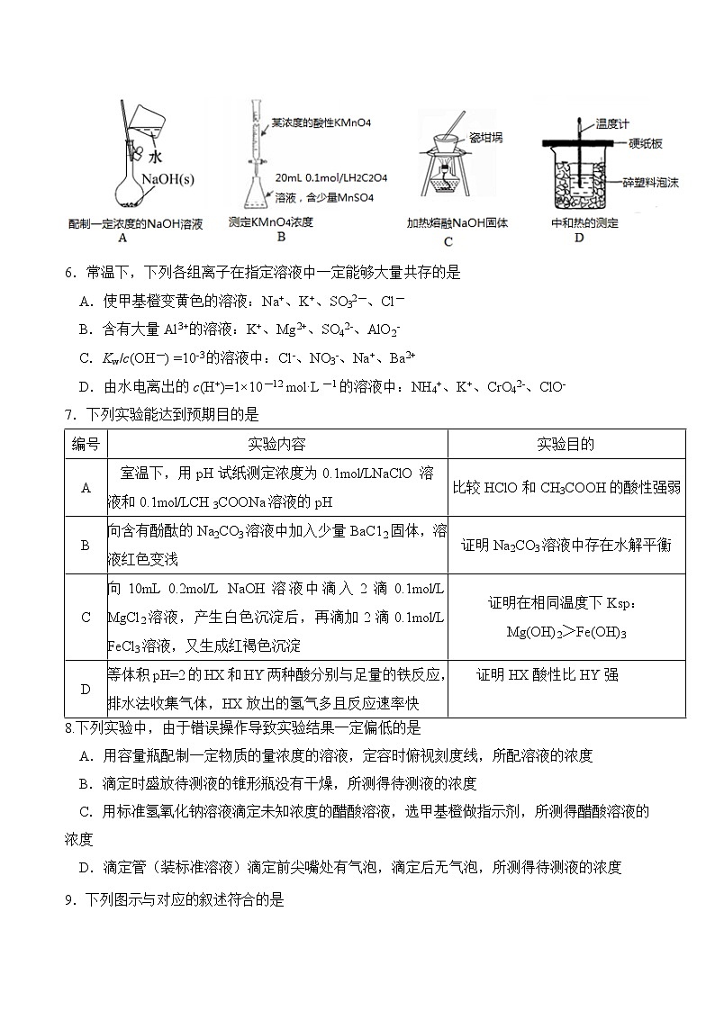 2018-2019学年重庆市第一中学高二上学期期中考试 化学 Word版02
