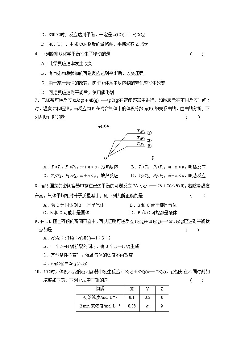 2019-2020学年贵州省安顺市平坝第一高级中学高二上学期期中考试化学试题 word版第3页