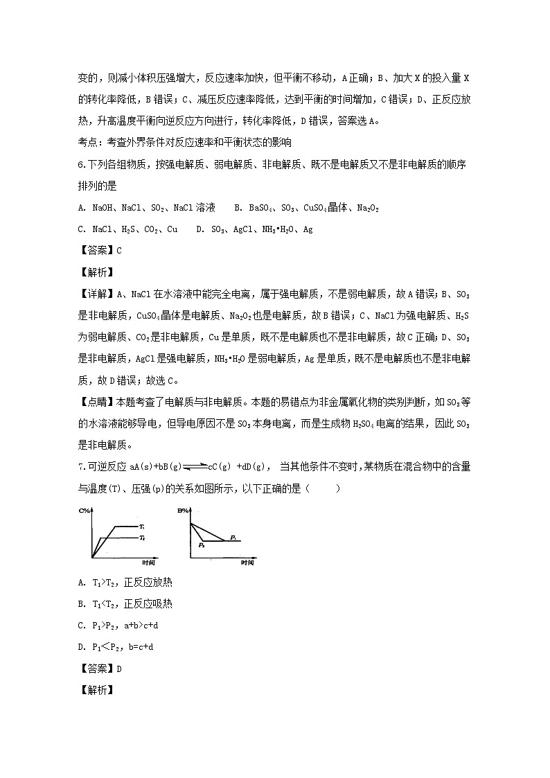 2018-2019学年江西省铅山县第一中学高二上学期期中考试化学试题 解析版第3页