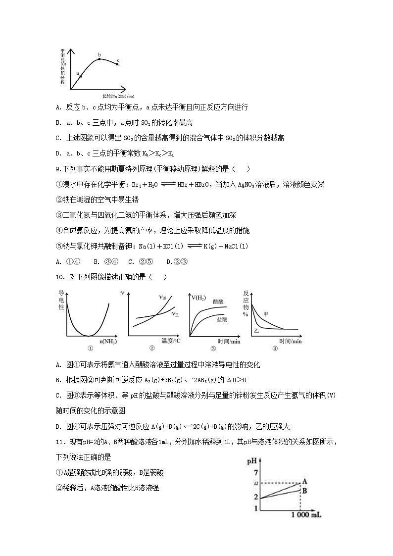 2018-2019学年黑龙江省双鸭山市第一中学高二上学期期中考试化学试题 Word版02