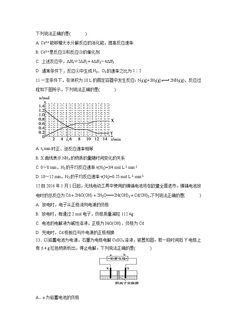 2018-2019学年安徽省淮北市第一中学高二上学期期中考试 化学试题（Word版）03
