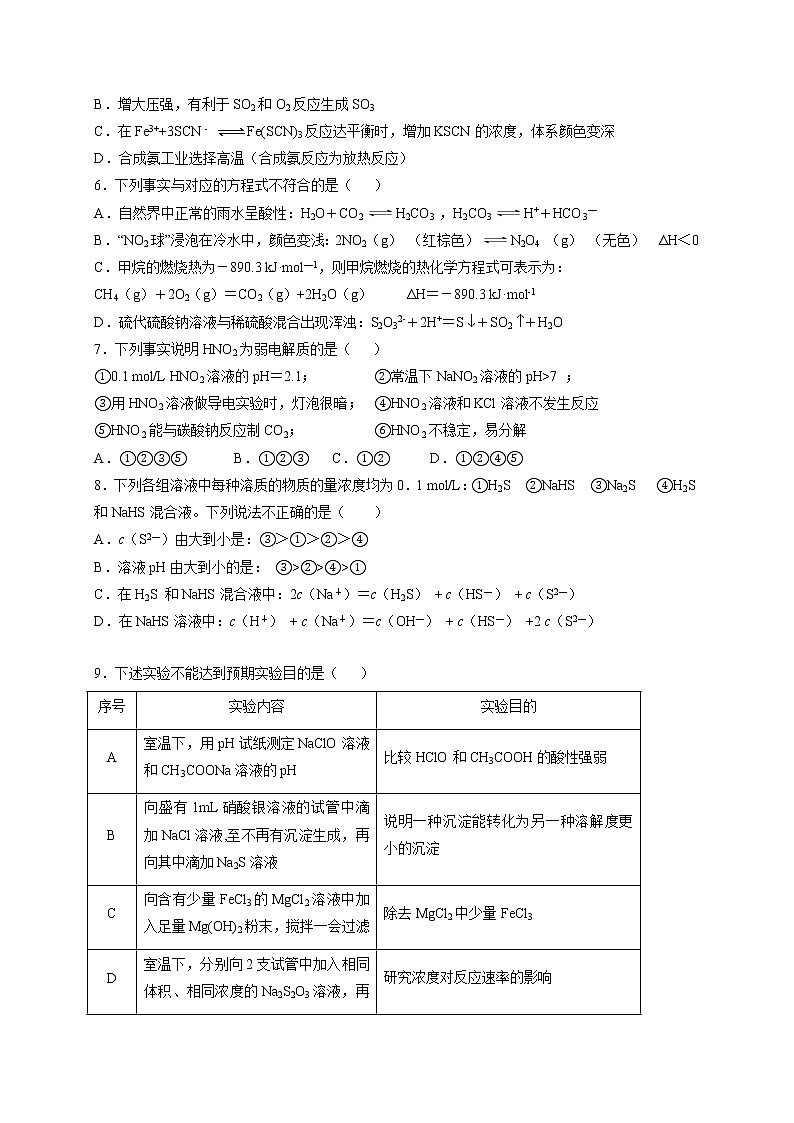 2018-2019学年河南省信阳高级中学高二上学期期中考试化学试题（Word版）第2页