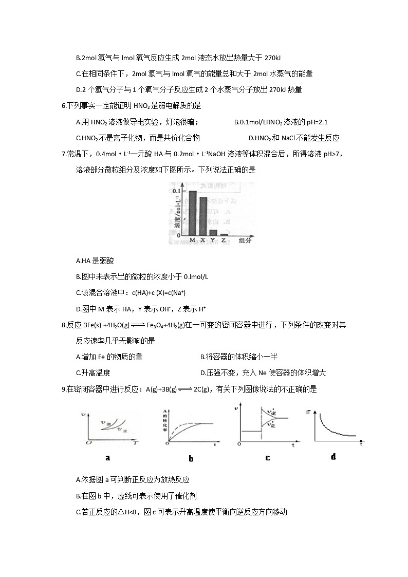 2017-2018学年四川省南充高级中学高二上学期期中考试化学试题第2页