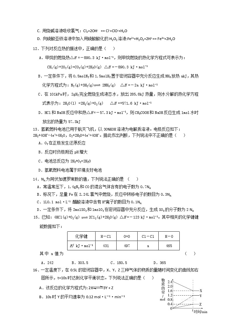2017-2018学年云南省玉溪市民族中学高二上学期期中考试化学试题第3页
