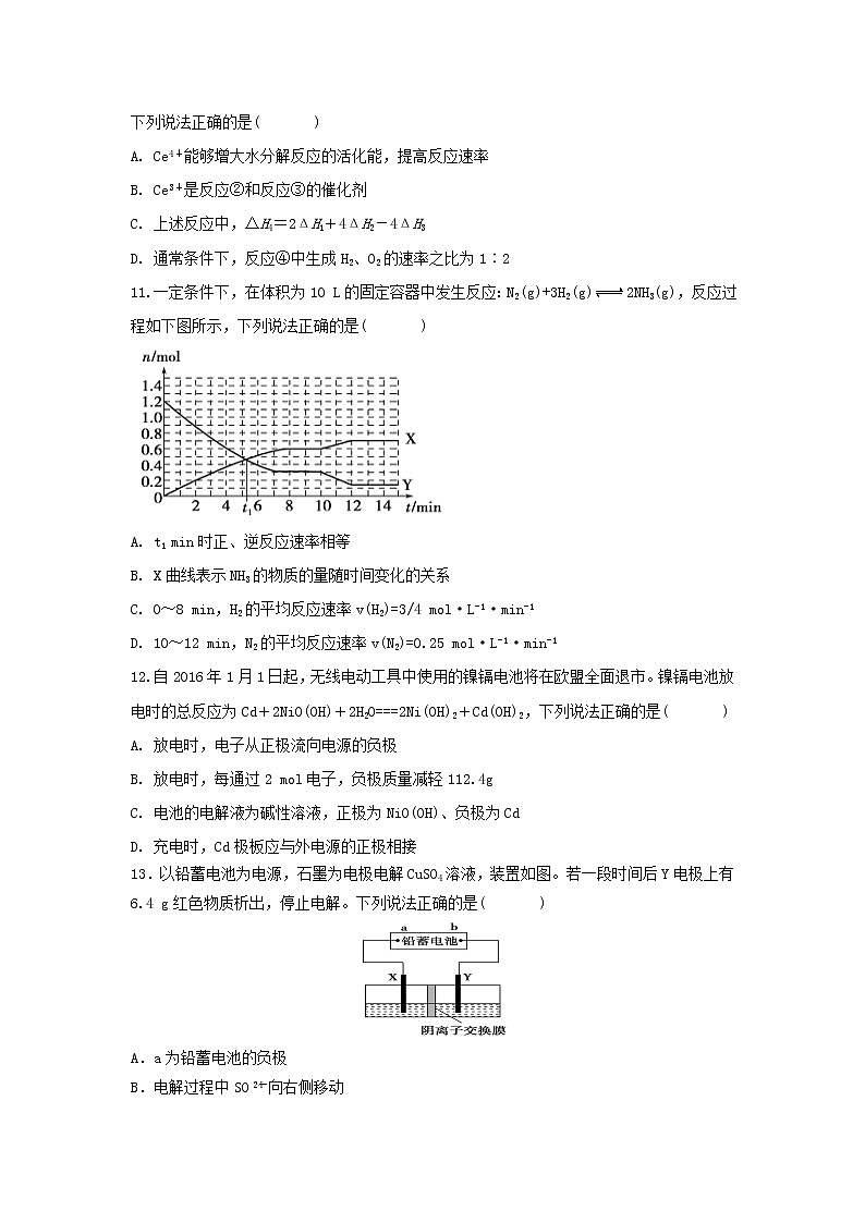 2018-2019学年安徽省蚌埠市第一中学高二上学期期中考试化学试题 Word版03