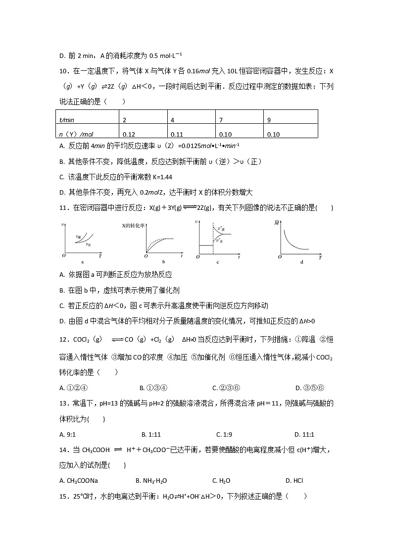 2017-2018学年江西省吉安三中高二上学期期中考试化学试题 解析版03