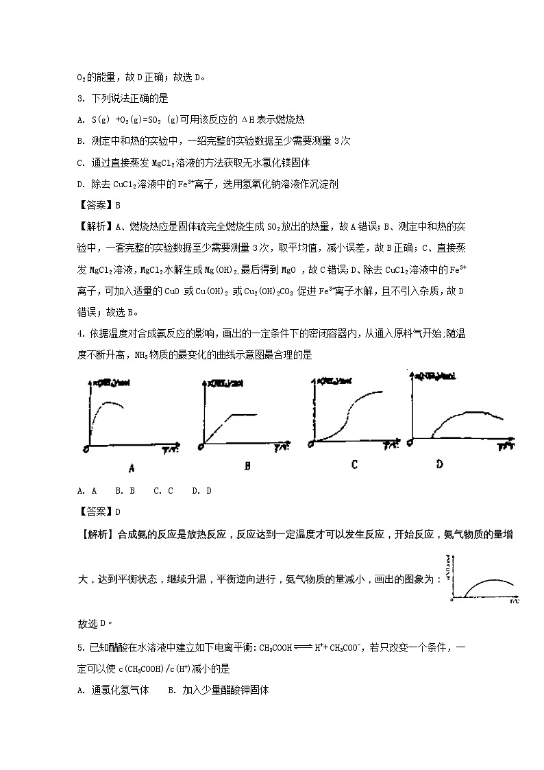 2017-2018学年辽宁省大连市第二十四中学高二上学期期中考试化学试题 解析版02