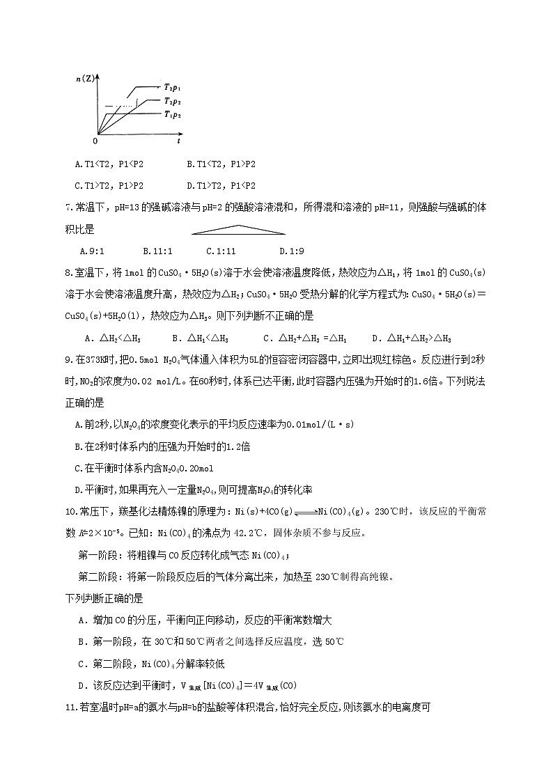 2017-2018学年辽宁省实验中学高二上学期期中考试化学试题（Word版）第2页