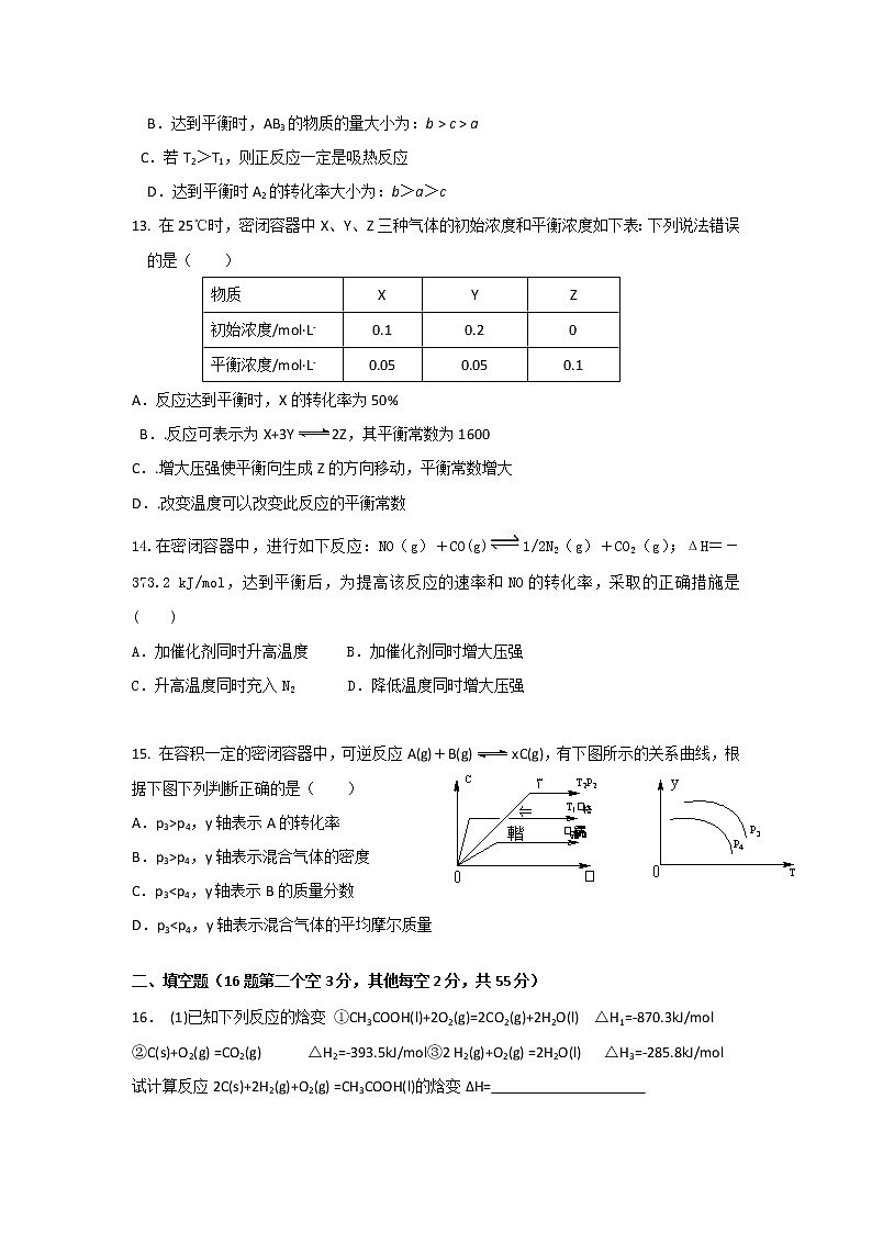 2017-2018学年河北省正定县第三中学高二上学期期中考试化学（理）试题 Word版03