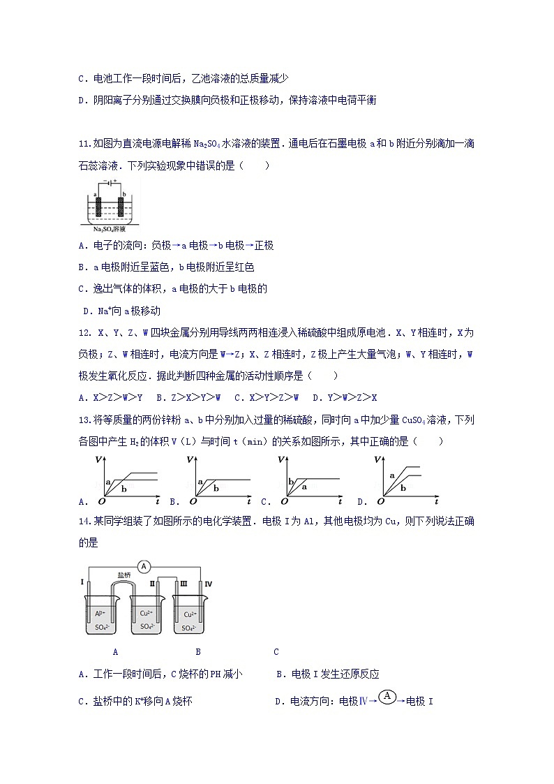 2017-2018学年黑龙江省友谊县红兴隆管理局第一高级中学高二上学期期中考试化学试题03