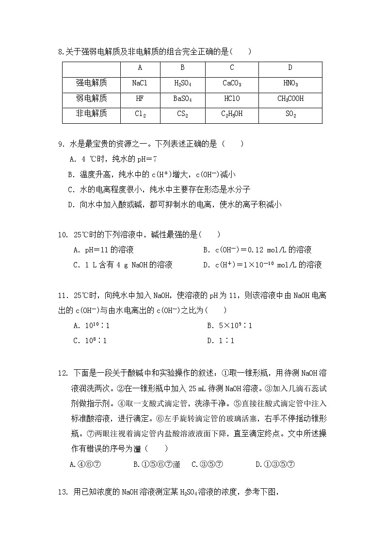 2017-2018学年湖北省仙桃市汉江高级中学高二上学期期中考试化学试题 缺答案03