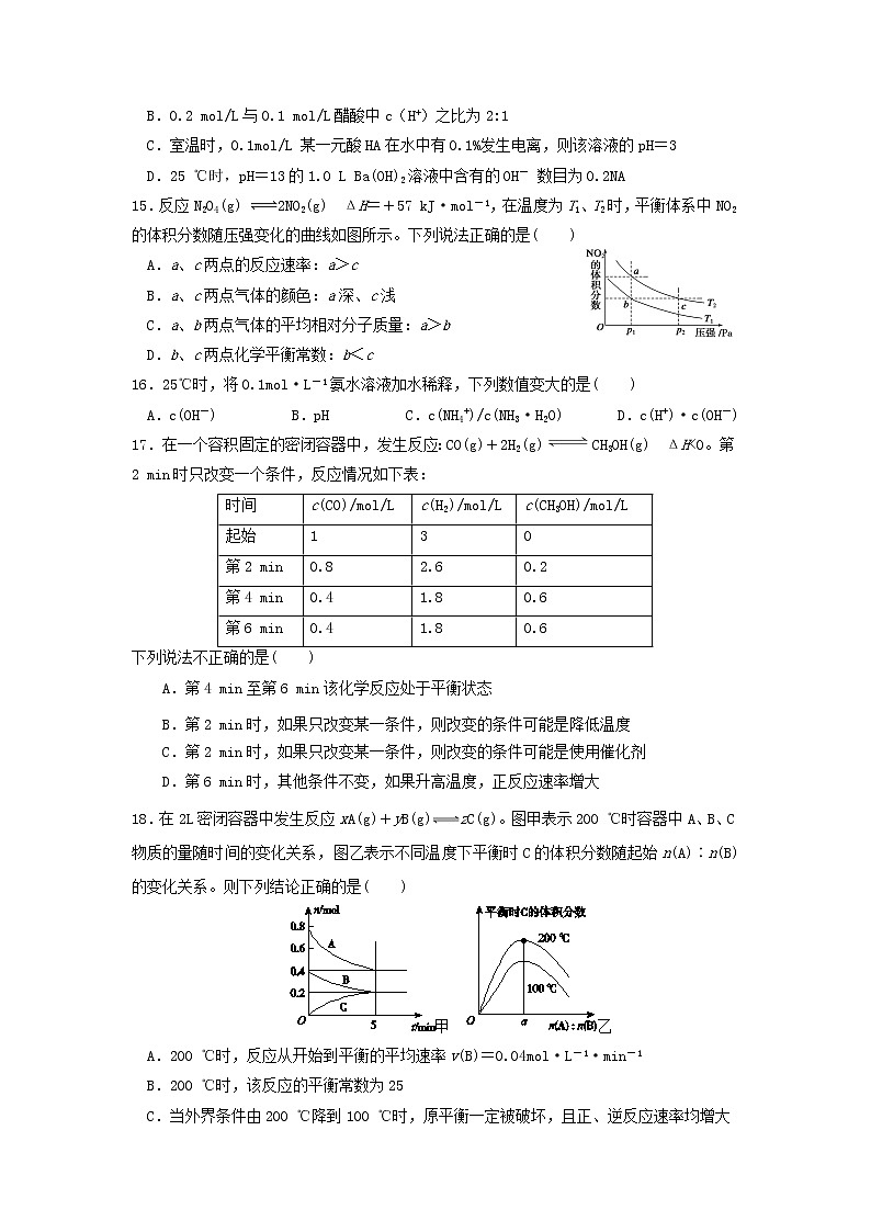 2017-2018学年湖北省宜昌市葛洲坝中学高二上学期期中考试化学试题03