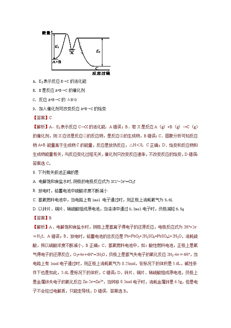 2017-2018学年福建省三明市第一中学高二上学期期中考试化学（理）试题（解析版）第3页