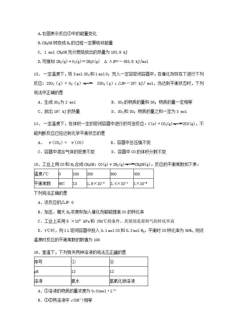2017-2018学年广东省深圳市翠园中学高二上学期期中考试化学试题03