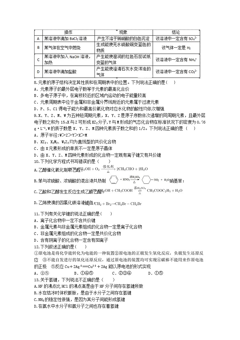 2018-2019学年山西省怀仁一中高二下学期期末考试化学试题 Word版第2页