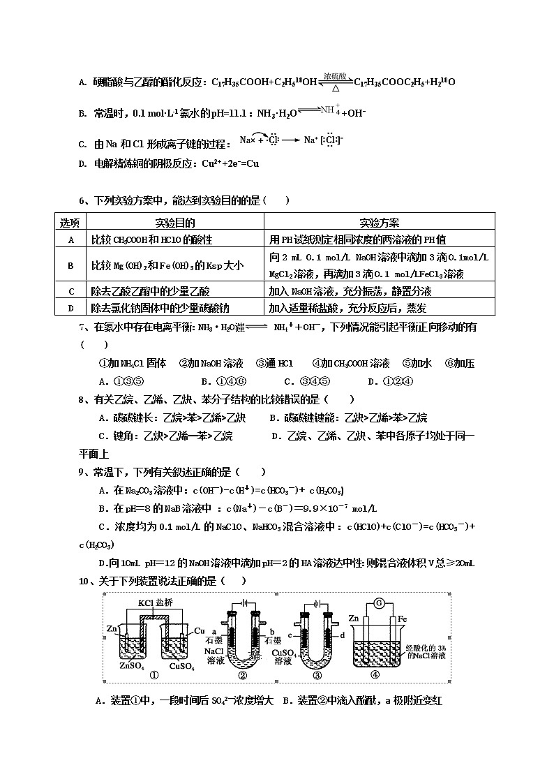 2018-2019学年四川省遂宁二中高二下学期期末考试模拟化学试题 word版02