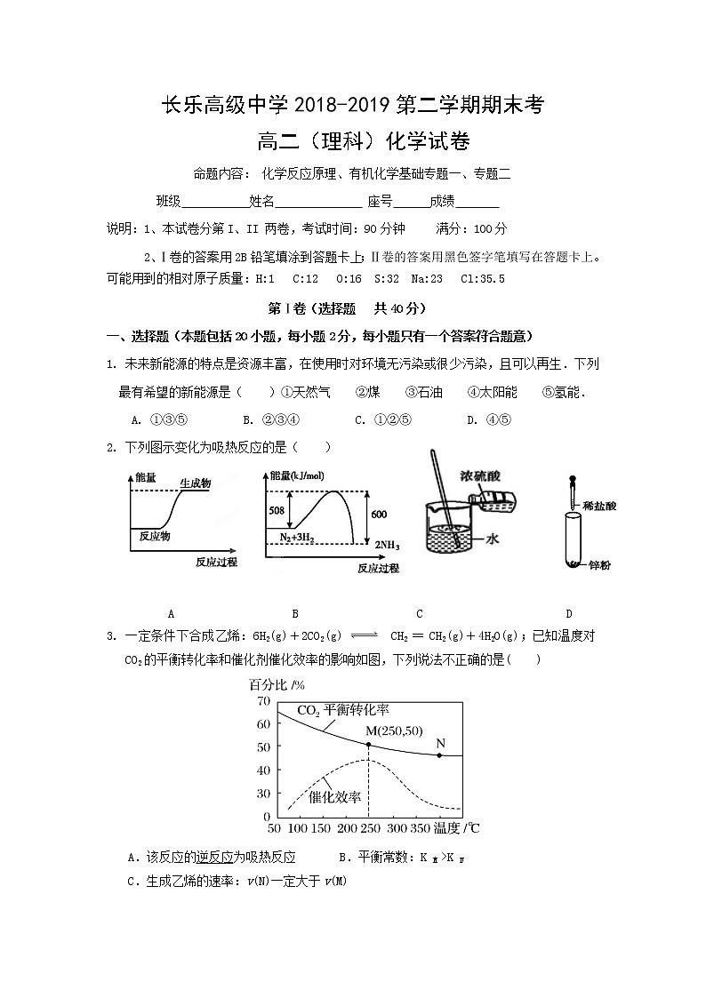 2018-2019学年福建省长乐高级中学高二下学期期末考试化学试题 Word版01