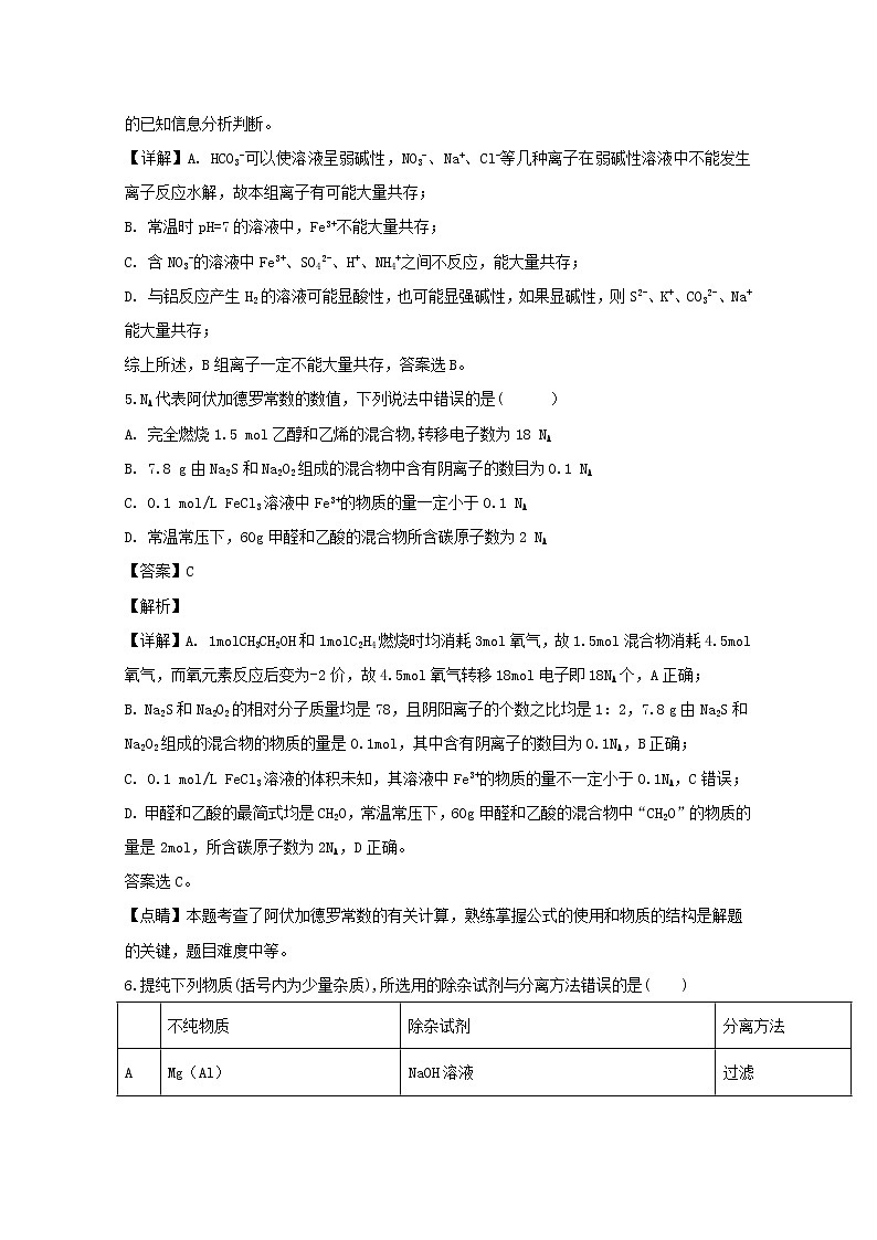 2017-2018学年辽宁省阜新二高高二下学期期末考试化学试题 解析版03