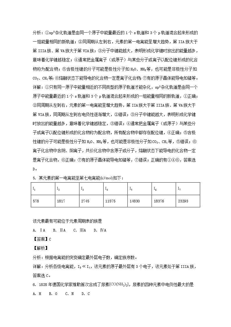 2017-2018学年黑龙江省实验中学高二下学期期末考试化学试题 解析版03