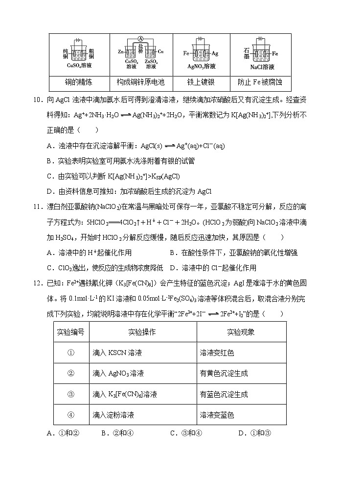 2018-2019学年重庆市江津、合川等七校高二上学期期末考试化学试题 Word版03