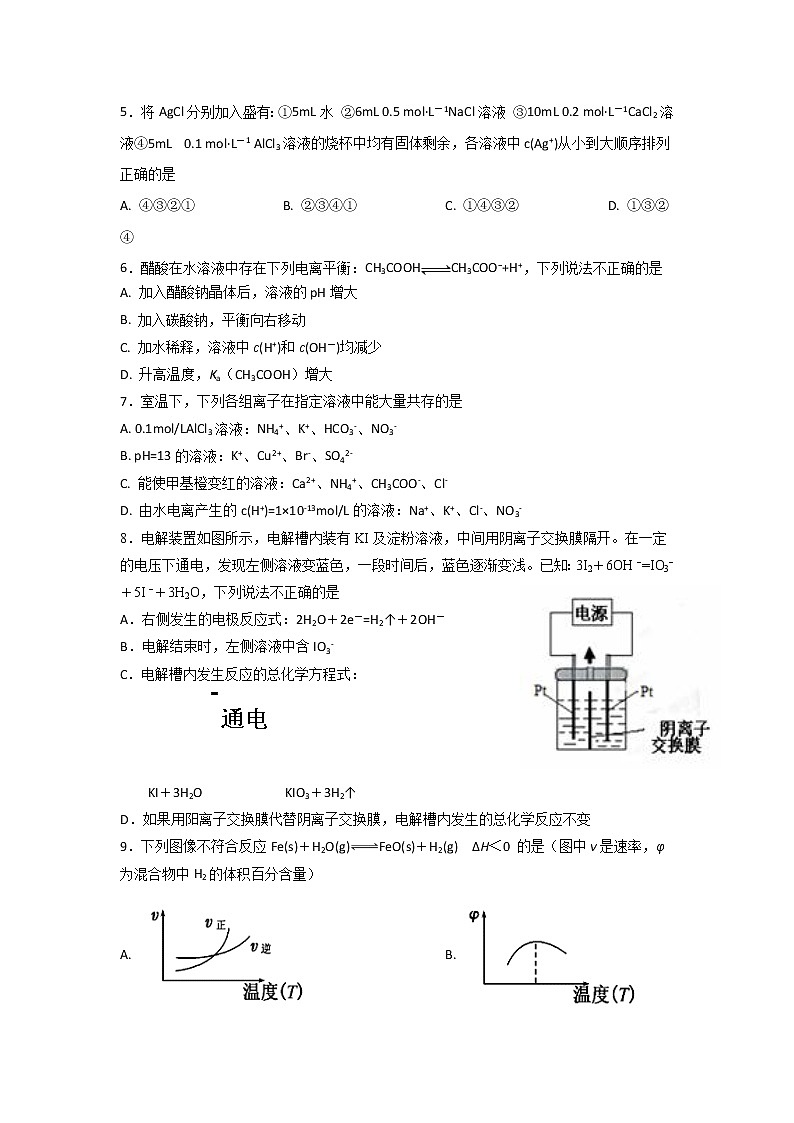 2019-2020学年福建省师范大学附属中学高二上学期期末考试化学试题 Word版02