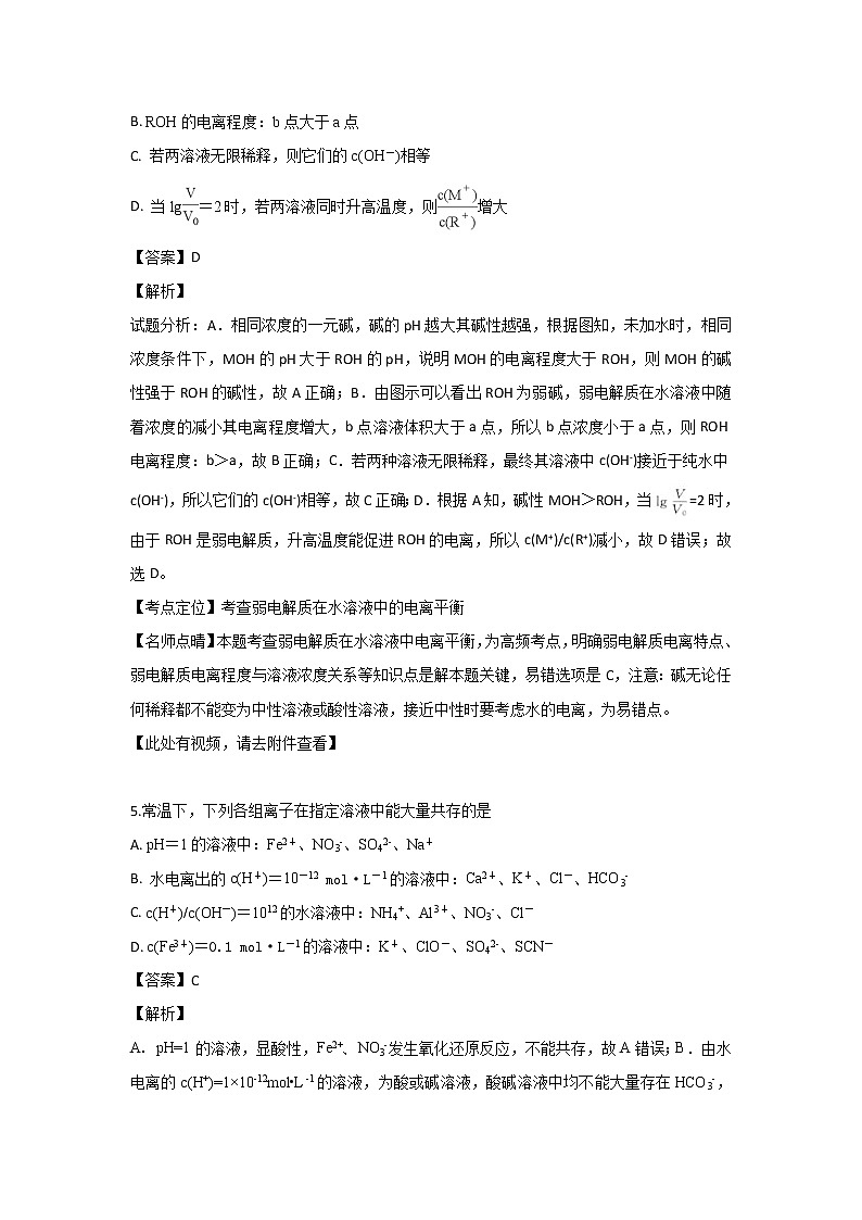 2018-2019学年山东省菏泽第一中学老校区高二上学期期末模拟化学试题 解析版03