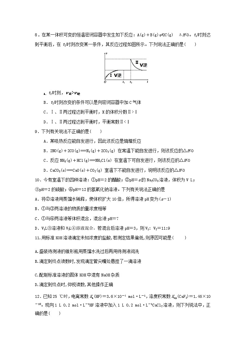 2018-2019学年山西省祁县中学高二上学期期末模拟二考试化学试题 Word版03