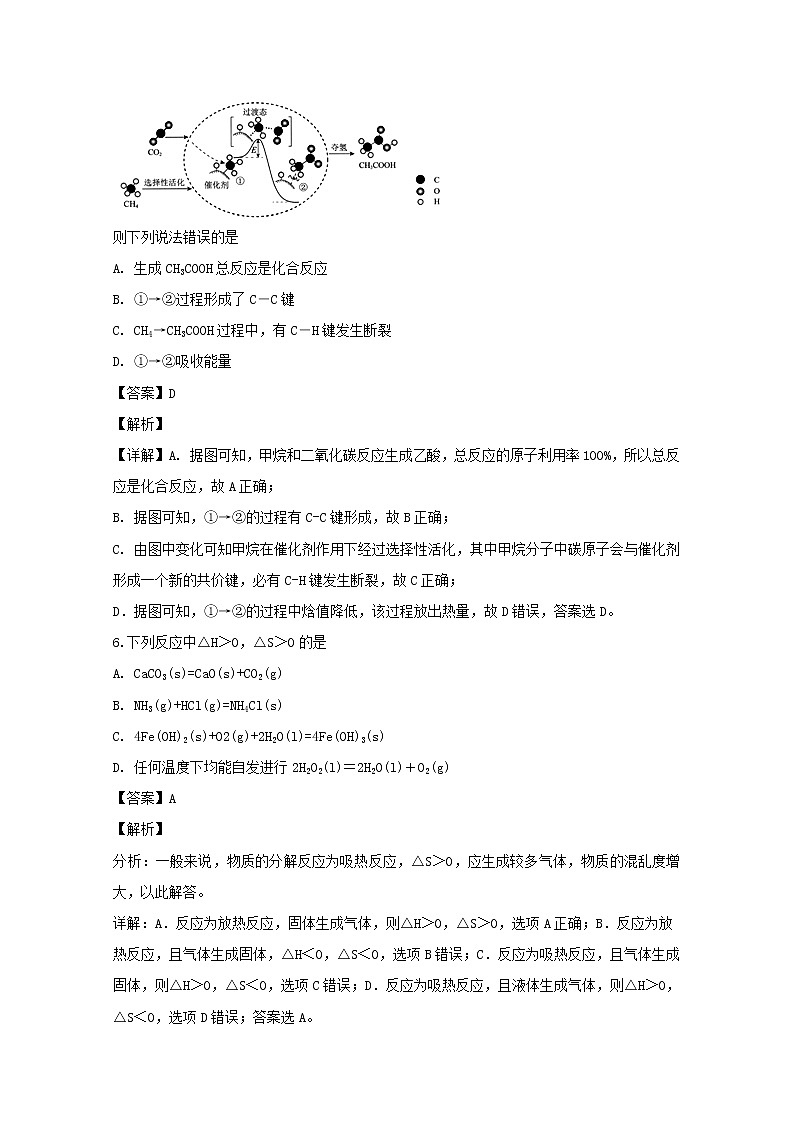 2018-2019学年广东省中山市高二上学期期末水平测试化学试题 解析版03