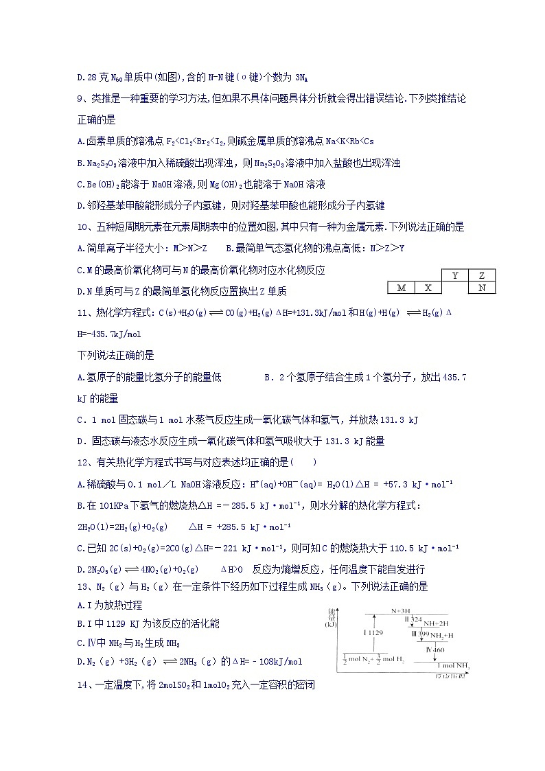 2017-2018学年四川省射洪县射洪中学高二上学期期末模拟化学试题 缺答案02