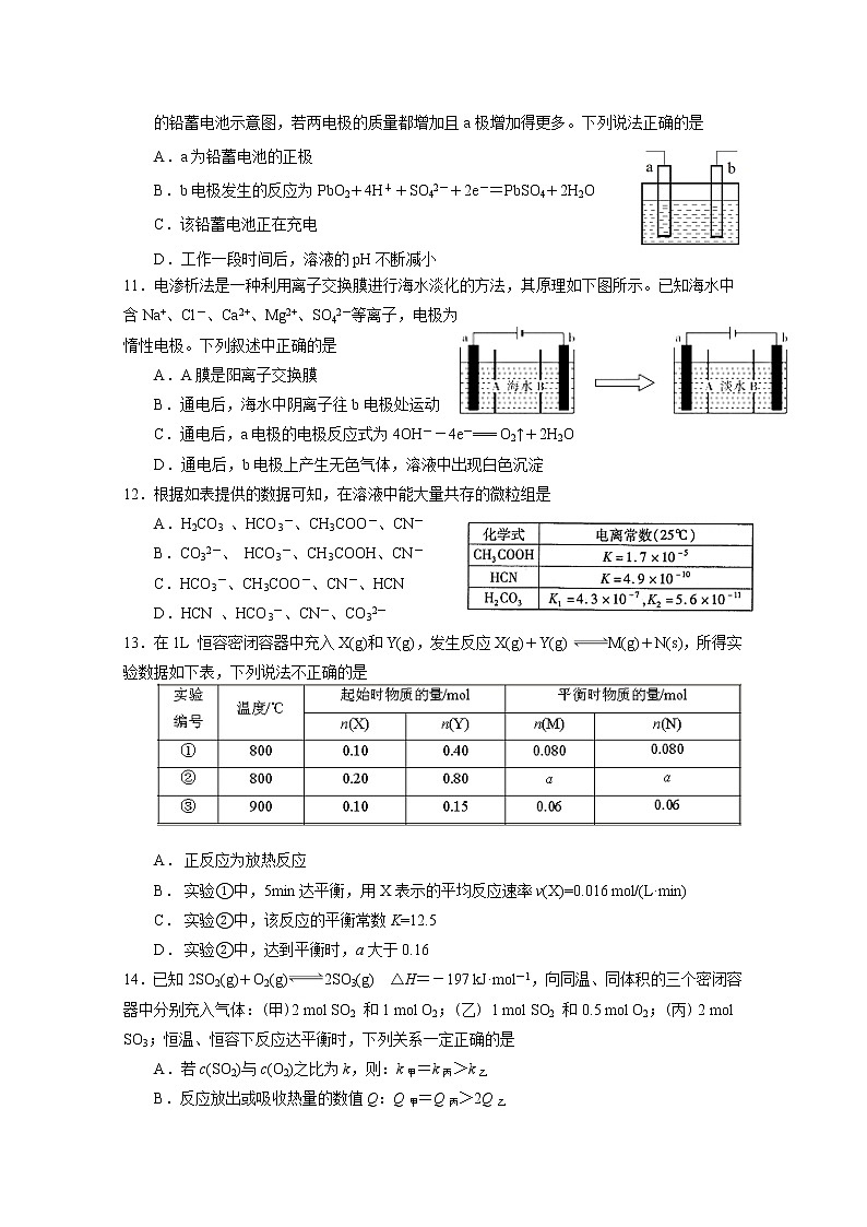 2017-2018学年河南省商丘市第一高级中学高二上学期期末考试化学试题 Word版03