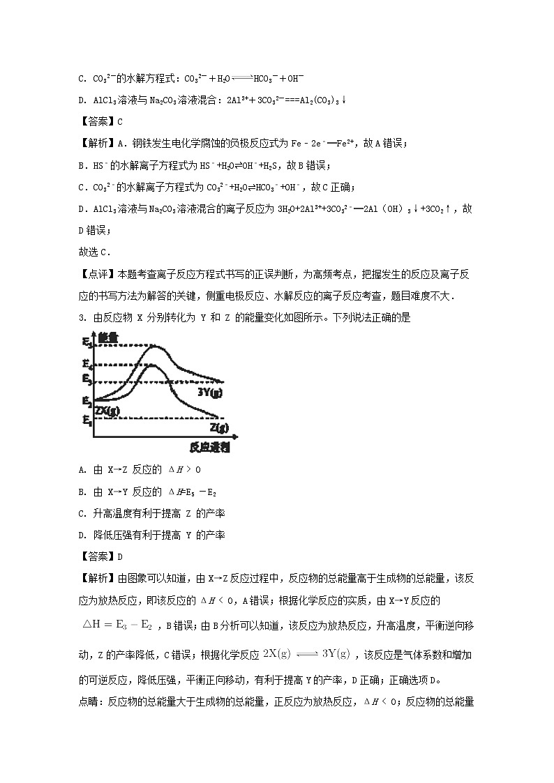 2017-2018学年河南省商丘市第一高级中学高二上学期期末考试化学试题 解析版02