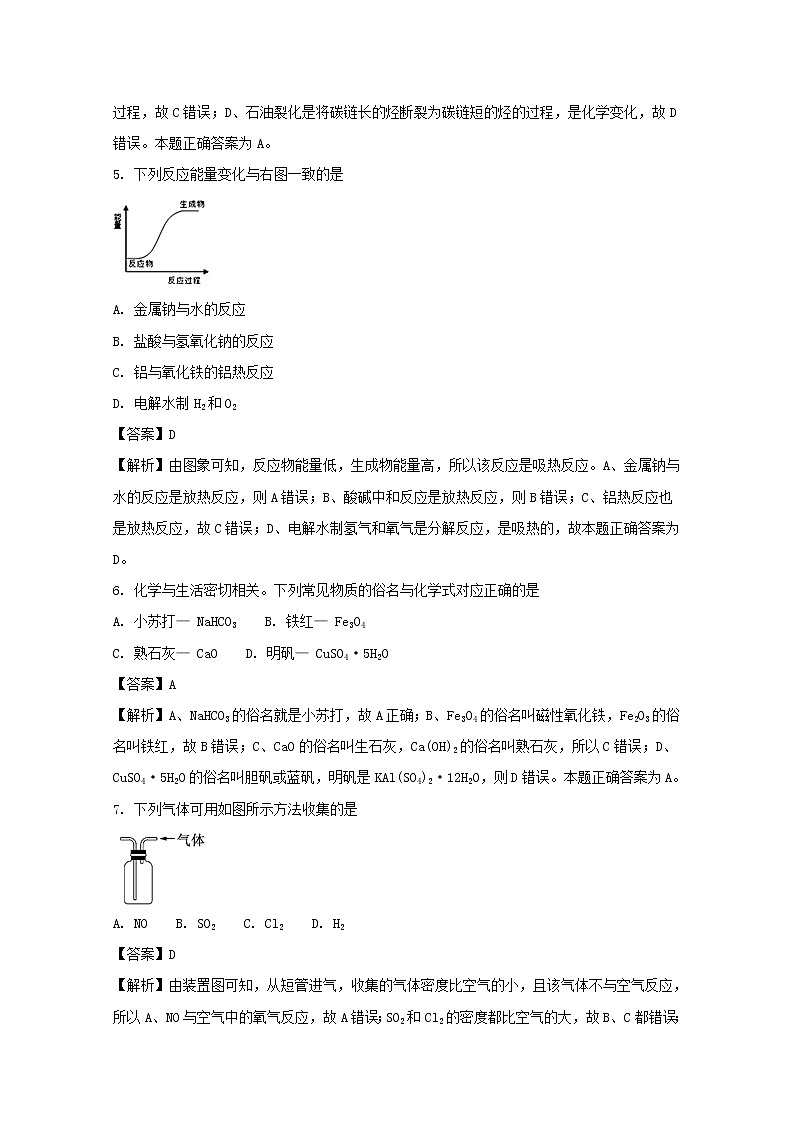 2017-2018学年江苏省宿迁市高二上学期期末考试化学试题 解析版02