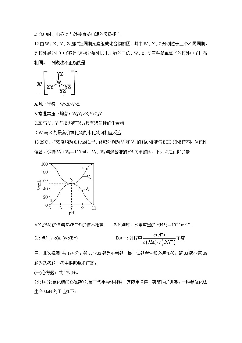 福建省厦门市2020届高三毕业班3月线上质量检查（一） 化学03
