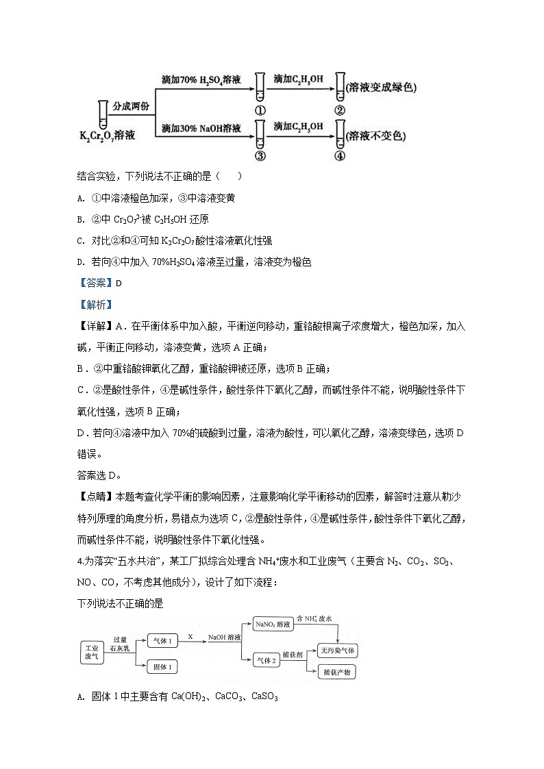 河北省衡水中学2020届高三四月份质量监测化学试题03