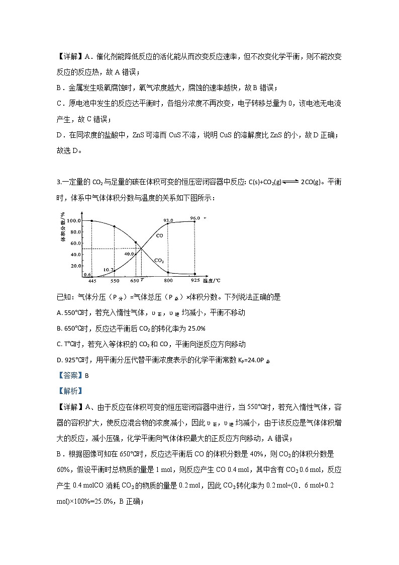 河北省石家庄市第二中学2020届高三毕业班二月份网络教学质量监测卷化学试题第2页