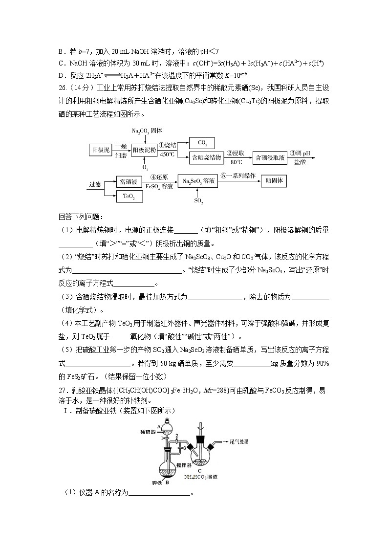 黑龙江省大庆实验中学2020届高三5月综合训练（一）理综-化学试题03