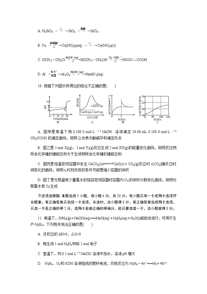 江苏省七市2020届高三第二次调研考试（4月）化学03