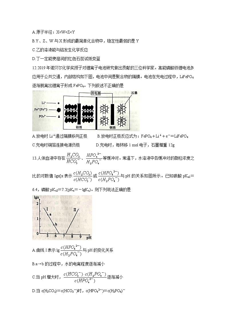 辽宁省葫芦岛协作校2020届高三4月质量检测 化学第3页