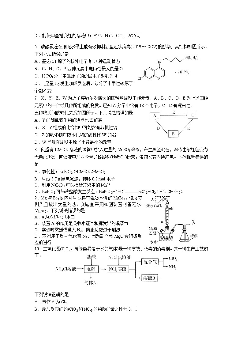 山东省临沂市2020届高三4月一模考试化学试题02