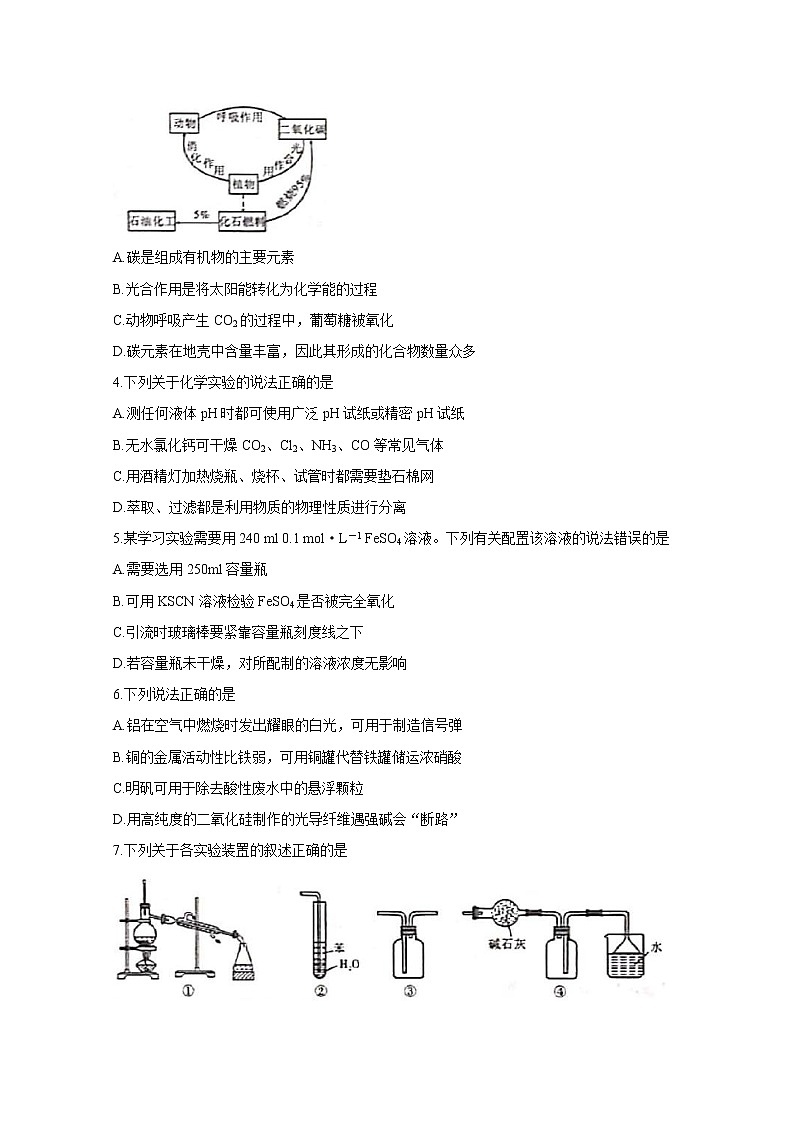 安徽省全国示范高中名校2020届高三10月联考试题 化学02